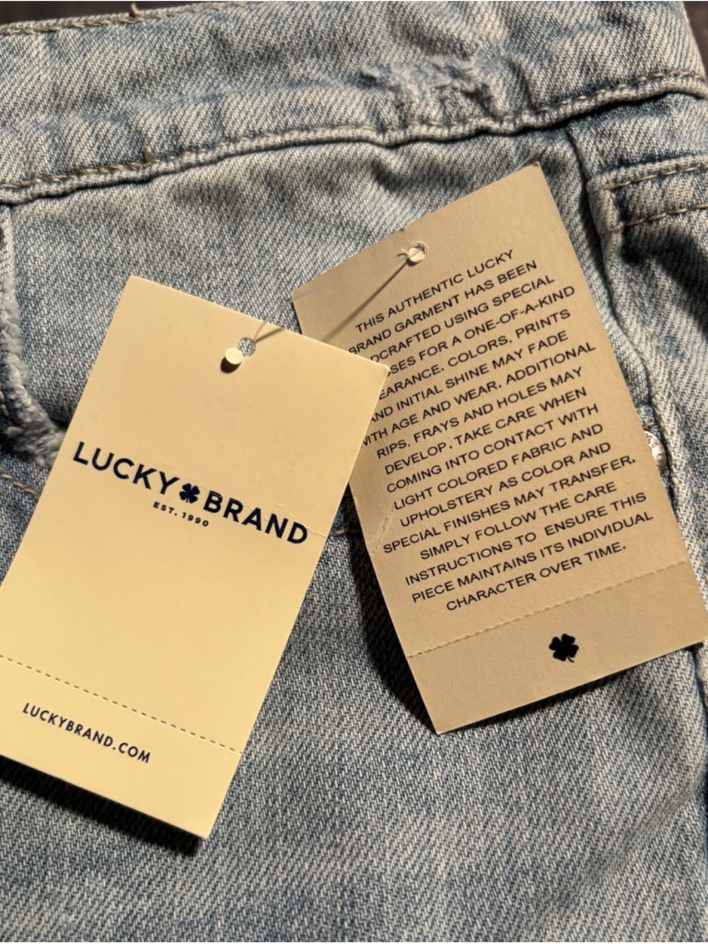 Lucky Brand Light Blue Distressed Boyfriend Jeans with Floral Embroidery - Picture 15 of 15